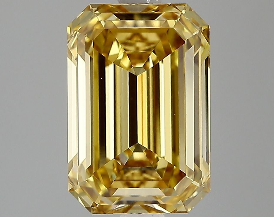 Loose Diamond - EMERALD 2.51ct Fancy Yellow VVS1: Loose Diamond - EMERALD 2.51ct Fancy Yellow VVS1 Source: This is a real non-mined Diamond that has been grown in a lab Shape: EMERALD Carats: 2.51 Color: Fancy Yellow Certification: IGI Video: