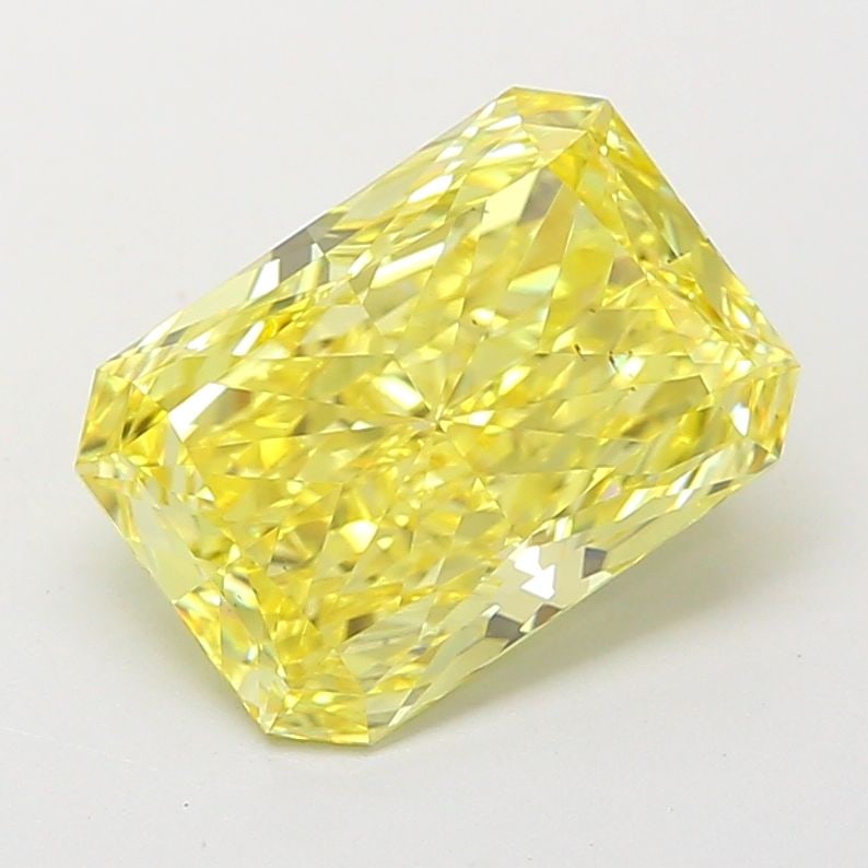Loose Diamond - RADIANT 2.81ct Fancy Vivid Yellow VS2: Loose Diamond - RADIANT 2.81ct Fancy Vivid Yellow VS2 Source: This is a real non-mined Diamond that has been grown in a lab Shape: RADIANT Carats: 2.81 Color: Fancy Vivid Yellow Certification: IGI Vid