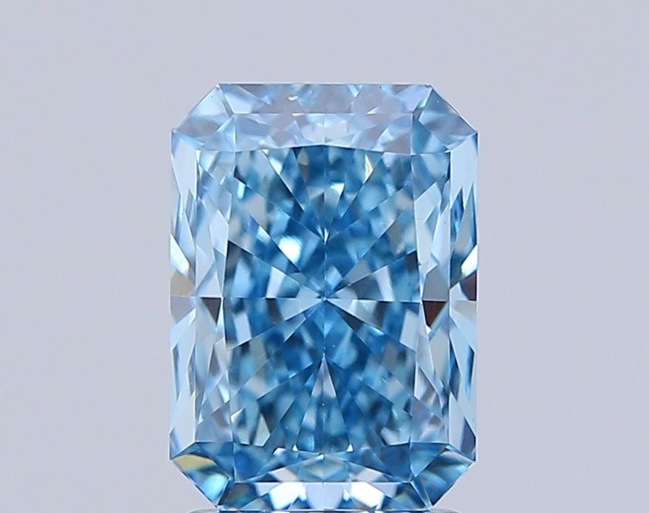Loose Diamond - RADIANT 2.02ct Fancy Vivid Blue VVS2: Loose Diamond - RADIANT 2.02ct Fancy Vivid Blue VVS2 Source: This is a real non-mined Diamond that has been grown in a lab Shape: RADIANT Carats: 2.02 Color: Fancy Vivid Blue Certification: NONE Video