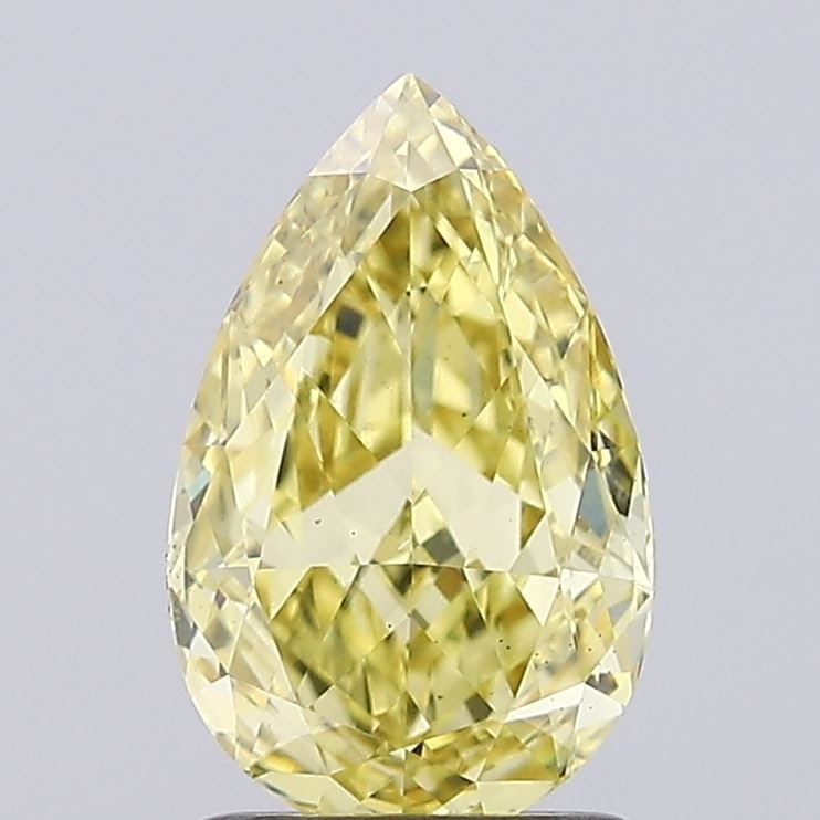 Loose Diamond - PEAR 1.57ct Fancy Intense Yellow VS2: Loose Diamond - PEAR 1.57ct Fancy Intense Yellow VS2 Source: This is a real non-mined Diamond that has been grown in a lab Shape: PEAR Carats: 1.57 Color: Fancy Intense Yellow Certification: IGI Video