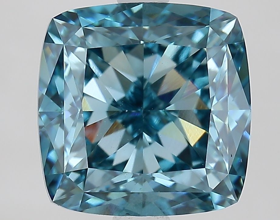 Loose Diamond - CUSHION MODIFIED 3.74ct Fancy Vivid Blue VS1: Loose Diamond - CUSHION MODIFIED 3.74ct Fancy Vivid Blue VS1 Source: This is a real non-mined Diamond that has been grown in a lab Shape: CUSHION MODIFIED Carats: 3.74 Color: Fancy Vivid Blue Certific