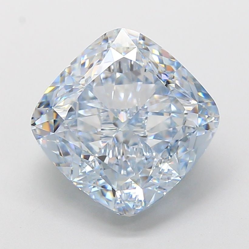 Loose Diamond - CUSHION MODIFIED 5.62ct Fancy Blue VVS1: Loose Diamond - CUSHION MODIFIED 5.62ct Fancy Blue VVS1 Source: This is a real non-mined Diamond that has been grown in a lab Shape: CUSHION MODIFIED Carats: 5.62 Color: Fancy Blue Certification: IGI 