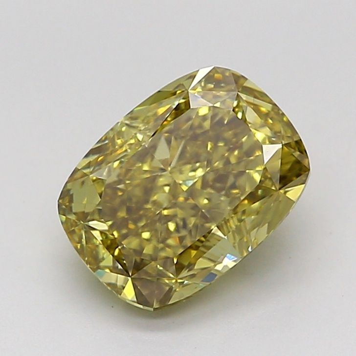 Loose Diamond - CUSHION MODIFIED 2.15ct Fancy Gray Yellow VVS2: Loose Diamond - CUSHION MODIFIED 2.15ct Fancy Gray Yellow VVS2 Source: This is a real non-mined Diamond that has been grown in a lab Shape: CUSHION MODIFIED Carats: 2.15 Color: Fancy Gray Yellow Certi
