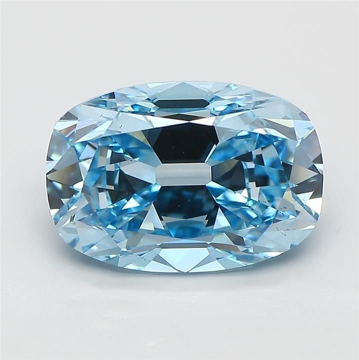 Loose Diamond - CUSHION BRILLIANT 4.6ct Fancy Vivid Blue VS2: Loose Diamond - CUSHION BRILLIANT 4.6ct Fancy Vivid Blue VS2 Source: This is a real non-mined Diamond that has been grown in a lab Shape: CUSHION BRILLIANT Carats: 4.6 Color: Fancy Vivid Blue Certific