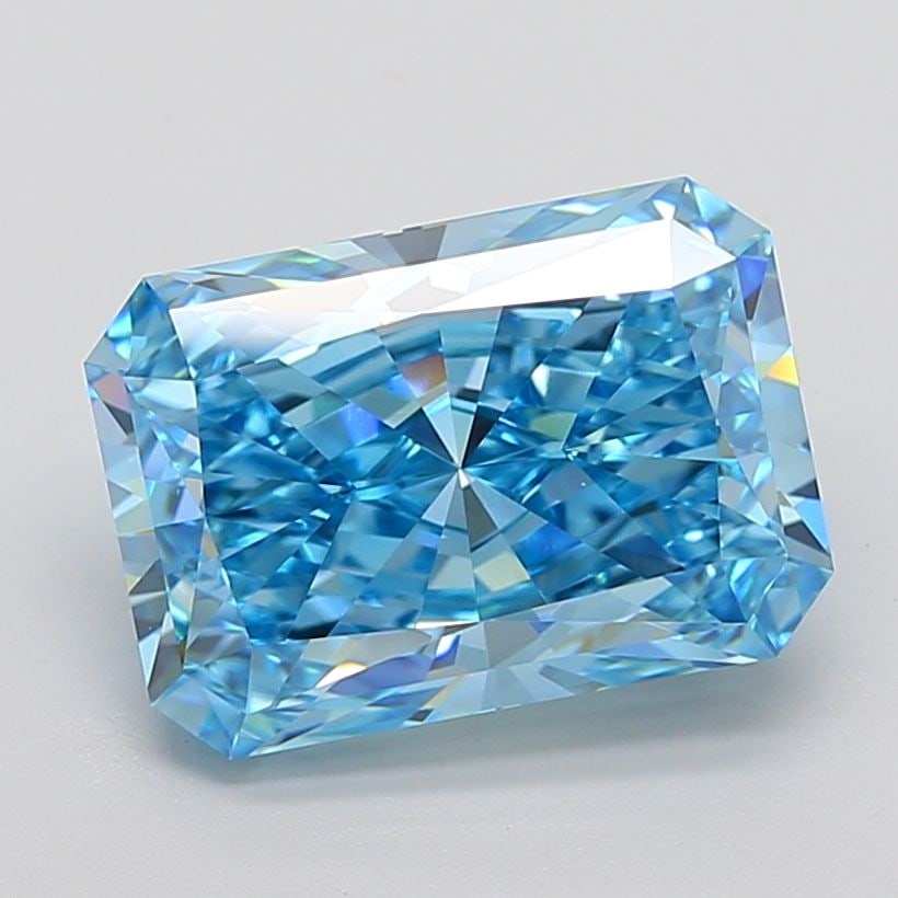 Loose Diamond - RADIANT 7.55ct Fancy Vivid Blue VVS2: Loose Diamond - RADIANT 7.55ct Fancy Vivid Blue VVS2 Source: This is a real non-mined Diamond that has been grown in a lab Shape: RADIANT Carats: 7.55 Color: Fancy Vivid Blue Certification: IGI Video: