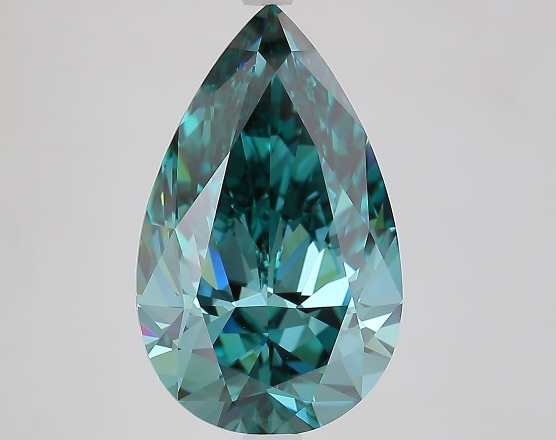 Loose Diamond - PEAR 5.74ct Fancy Vivid Green VVS2: Loose Diamond - PEAR 5.74ct Fancy Vivid Green VVS2 Source: This is a real non-mined Diamond that has been grown in a lab Shape: PEAR Carats: 5.74 Color: Fancy Vivid Green Certification: IGI Video: