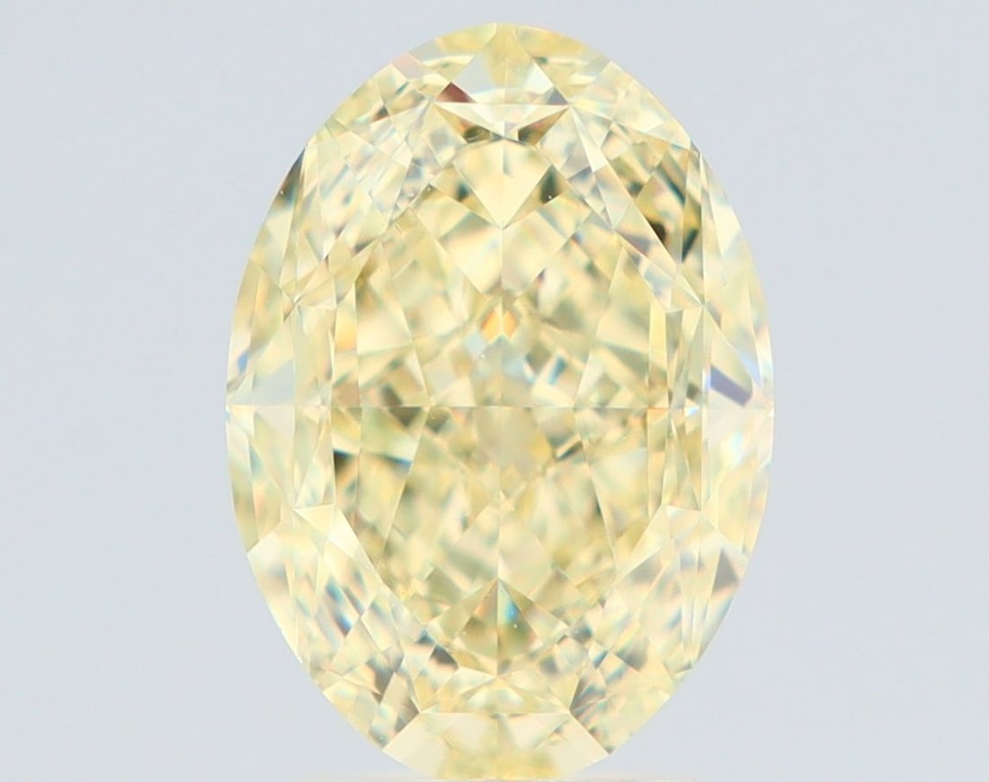 Loose Diamond - OVAL 4.04ct Fancy Light Yellow VS2: Loose Diamond - OVAL 4.04ct Fancy Light Yellow VS2 Source: Natural Shape: OVAL Carats: 4.04 Color: Fancy Light Yellow Certification: GIA Video: