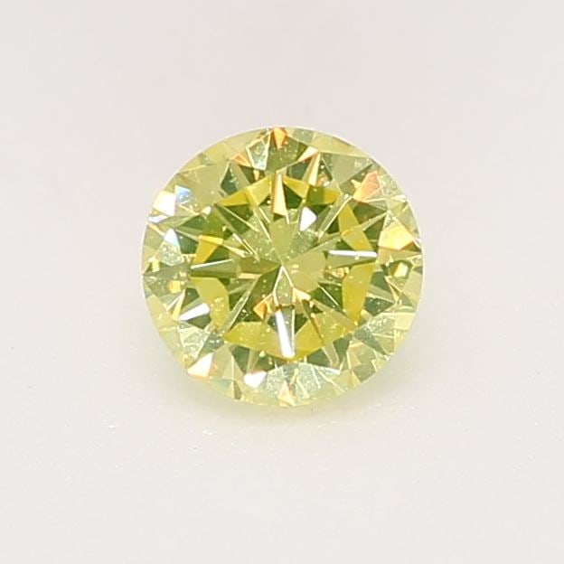 Loose Diamond - ROUND 0.18ct Green Yellow VS1: Loose Diamond - ROUND 0.18ct Green Yellow VS1 Source: Natural Shape: ROUND Carats: 0.18 Color: Green Yellow Certification: GIA Video: