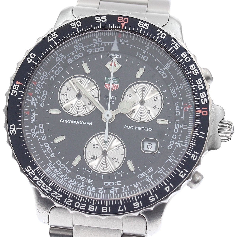 TAG HEUER quartz pilot chronograph men's wristwatch 530.306 (1 of 6)