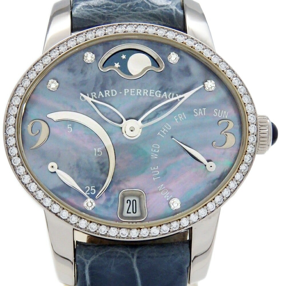 Girard-Perregaux Ref. 80485 Cat's Eye Bi-Retrograde Women's Wristwatch: Girard-Perregaux Ref. 80485 Cat's Eye Bi-Retrograde Women's Wristwatch Girard-Perregaux Cat's Eye Bi-Retrograde Ref. 80485 ladies' wristwatch. This pre-owned women's timepiece is made in Switzerland a