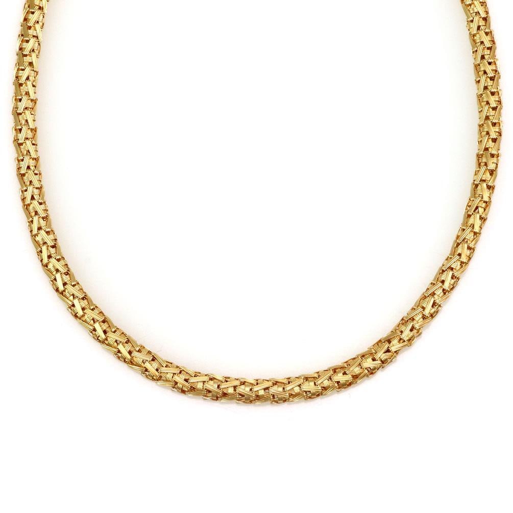 Roberto Coin 18k Yellow Gold Silk Weave Flex Collar Necklace: Roberto Coin 18k Yellow Gold Silk Weave Flex Collar Necklace Discover the elegance of this authentic Roberto Coin necklace from the SILK collection, expertly crafted from 18k yellow gold. The necklace