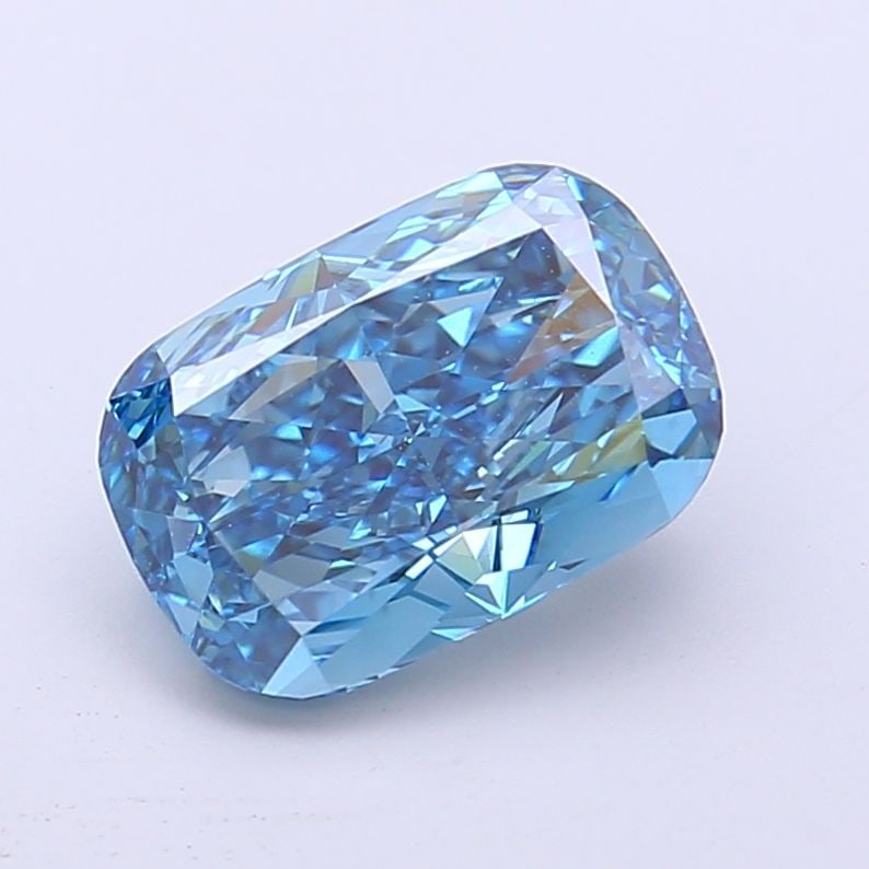 Loose Diamond - CUSHION MODIFIED 2.5ct Fancy Vivid Blue VS1: Loose Diamond - CUSHION MODIFIED 2.5ct Fancy Vivid Blue VS1 Source: This is a real non-mined Diamond that has been grown in a lab Shape: CUSHION MODIFIED Carats: 2.5 Color: Fancy Vivid Blue Certificat