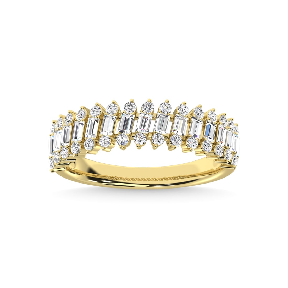14K Yellow Gold Diamond 1/2 Ct.Tw. Anniversary Ring: 14K Yellow Gold Diamond 1/2 Ct.Tw. Anniversary Ring 14k Yellow Gold Stone Color: G-h Stone Clarity: Si3 Each ring is presented in standard size 6.5. Complimentary resizing is available between sizes 5