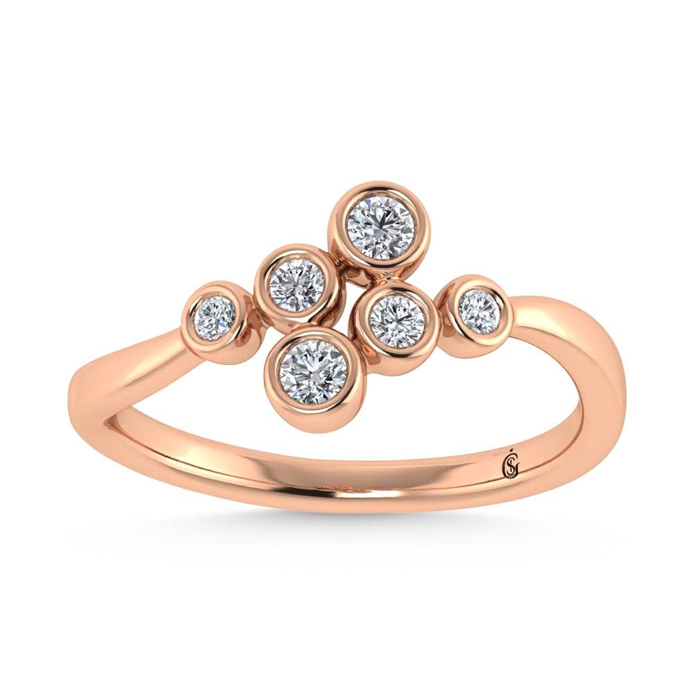 14K Rose Gold Diamond 1/5 Ct.Tw. Fashion Ring (1 of 4)