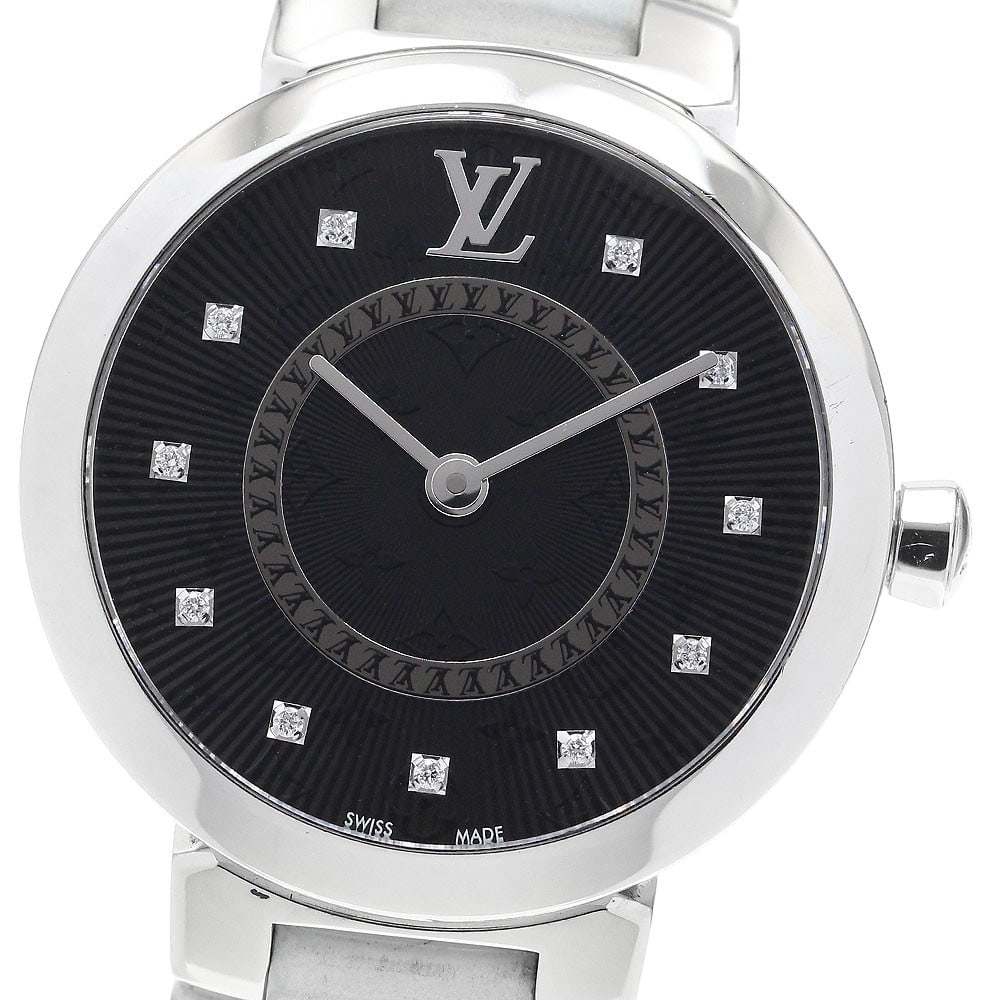 Louis Vuitton QA143 Tambour Slim PM Diamond Quartz Ladies Wristwatch: Louis Vuitton QA143 Tambour Slim PM Diamond Quartz Ladies Wristwatch Pre-owned Louis Vuitton Tambour Slim PM wristwatch for women with a quartz movement. This model is identified as QA143 and features