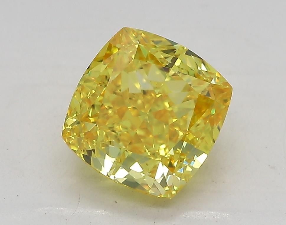 Loose Diamond - CUSHION MODIFIED 1.9ct Fancy Vivid Yellow VVS2: Loose Diamond - CUSHION MODIFIED 1.9ct Fancy Vivid Yellow VVS2 Source: This is a real non-mined Diamond that has been grown in a lab Shape: CUSHION MODIFIED Carats: 1.9 Color: Fancy Vivid Yellow Certi