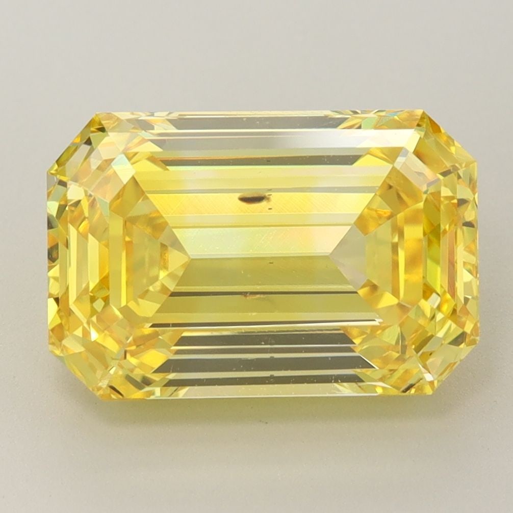 Loose Diamond - EMERALD 5.02ct Fancy Vivid Yellow SI1: Loose Diamond - EMERALD 5.02ct Fancy Vivid Yellow SI1 Source: This is a real non-mined Diamond that has been grown in a lab Shape: EMERALD Carats: 5.02 Color: Fancy Vivid Yellow Certification: IGI Vid