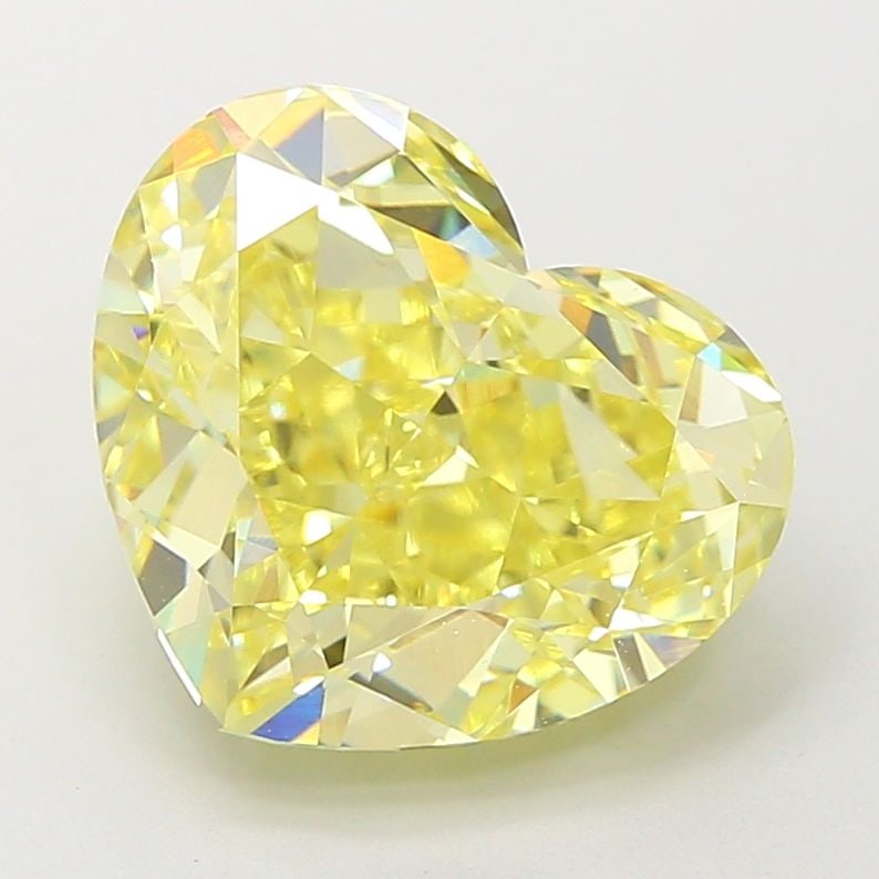 Loose Diamond - HEART 5.04ct Fancy Intense Yellow VS1: Loose Diamond - HEART 5.04ct Fancy Intense Yellow VS1 Source: This is a real non-mined Diamond that has been grown in a lab Shape: HEART Carats: 5.04 Color: Fancy Intense Yellow Certification: IGI Vid