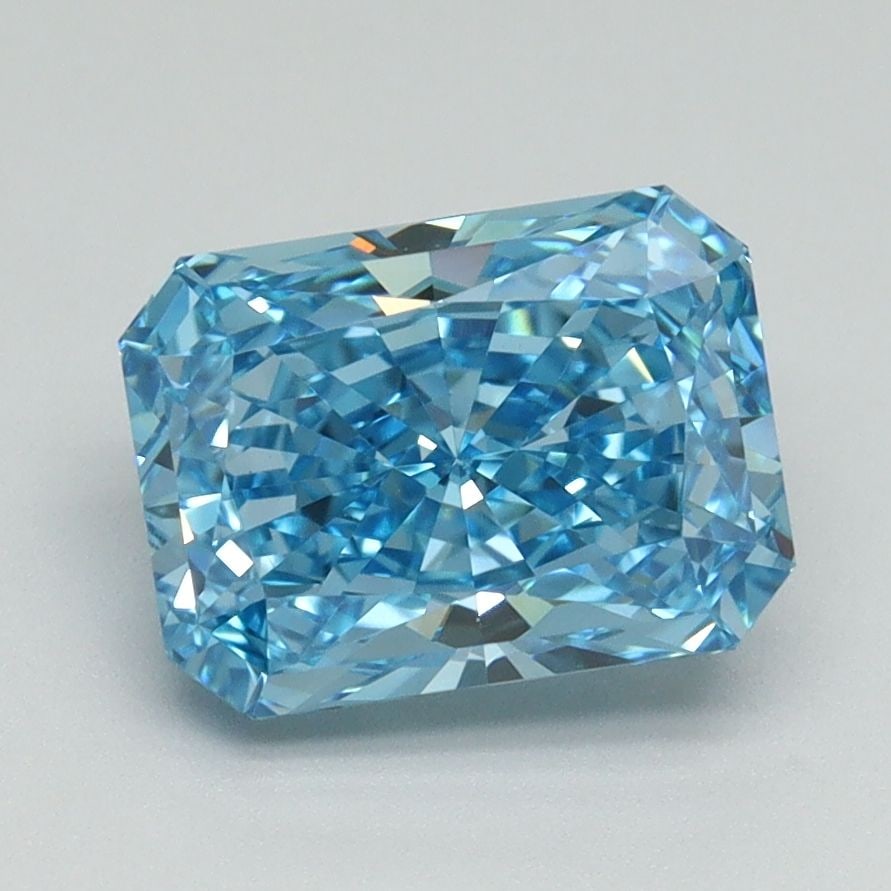 Loose Diamond - RADIANT 2.16ct Fancy Vivid Blue VVS2: Loose Diamond - RADIANT 2.16ct Fancy Vivid Blue VVS2 Source: This is a real non-mined Diamond that has been grown in a lab Shape: RADIANT Carats: 2.16 Color: Fancy Vivid Blue Certification: IGI Video: