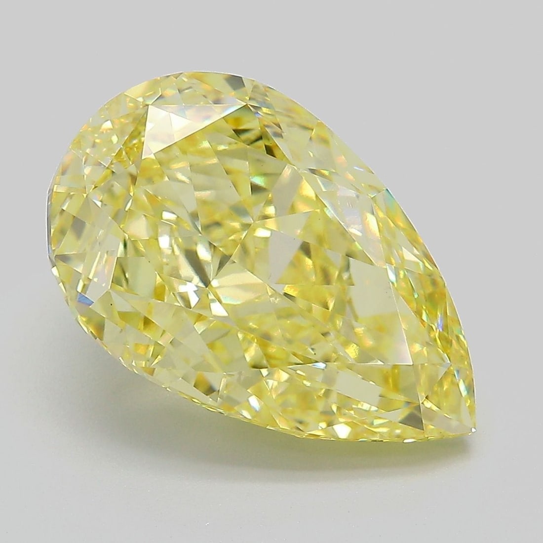 Loose Diamond - PEAR 9.1ct Fancy Intense Yellow VVS2: Loose Diamond - PEAR 9.1ct Fancy Intense Yellow VVS2 Source: This is a real non-mined Diamond that has been grown in a lab Shape: PEAR Carats: 9.1 Color: Fancy Intense Yellow Certification: IGI Video: