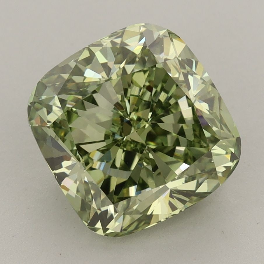 Loose Diamond - CUSHION MODIFIED 3.99ct Fancy Vivid Green VS1: Loose Diamond - CUSHION MODIFIED 3.99ct Fancy Vivid Green VS1 Source: This is a real non-mined Diamond that has been grown in a lab Shape: CUSHION MODIFIED Carats: 3.99 Color: Fancy Vivid Green Certif