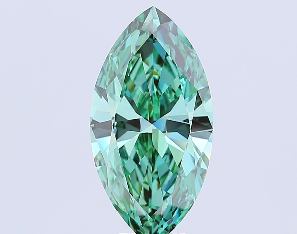 Loose Diamond - MARQUISE 8.57ct Fancy Vivid Green VVS2: Loose Diamond - MARQUISE 8.57ct Fancy Vivid Green VVS2 Source: This is a real non-mined Diamond that has been grown in a lab Shape: MARQUISE Carats: 8.57 Color: Fancy Vivid Green Certification: IGI Vi
