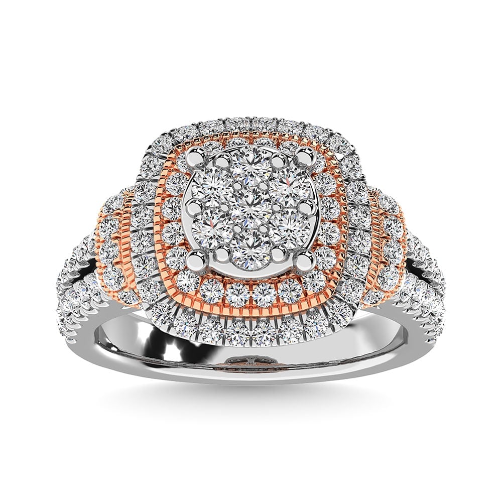Diamond 1 1/2 Ct.Tw. Engagement Ring in 14K Two Tone Gold: Diamond 1 1/2 Ct.Tw. Engagement Ring in 14K Two Tone Gold 14k Two Tone Stone Color: G-h Stone Clarity: Si2 Each ring is presented in standard size 6.5. Complimentary resizing is available between size