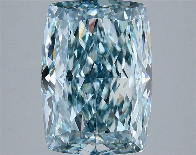 Loose Diamond - CUSHION MODIFIED 5.01ct Fancy Vivid Green Blue VS1: Loose Diamond - CUSHION MODIFIED 5.01ct Fancy Vivid Green Blue VS1 Source: This is a real non-mined Diamond that has been grown in a lab Shape: CUSHION MODIFIED Carats: 5.01 Color: Fancy Vivid Green B