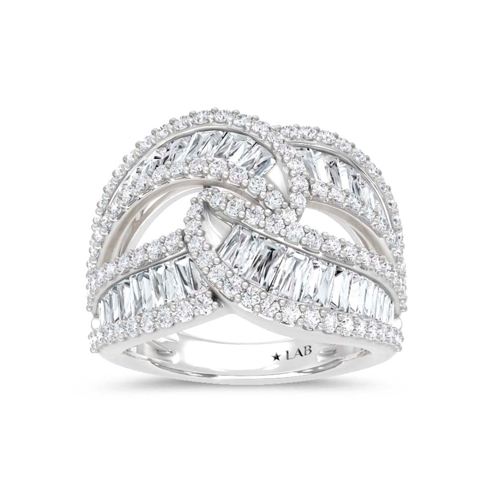 14K White Gold Lab Grown Diamond 2 3/4 Ct.Tw. Fashion Ring: 14K White Gold Lab Grown Diamond 2 3/4 Ct.Tw. Fashion Ring 14k White Gold Stone Color: D-f Stone Clarity: Vs Each ring is presented in standard size 6.5. Complimentary resizing is available between si