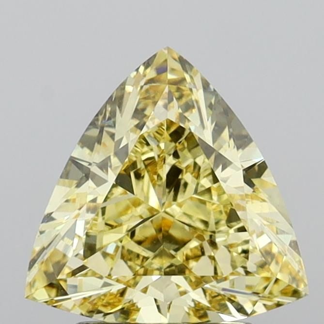 Loose Diamond - TRIANGULAR 2.0ct Fancy Yellow VVS1: Loose Diamond - TRIANGULAR 2.0ct Fancy Yellow VVS1 Source: This is a real non-mined Diamond that has been grown in a lab Shape: TRIANGULAR Carats: 2.0 Color: Fancy Yellow Certification: IGI Video: