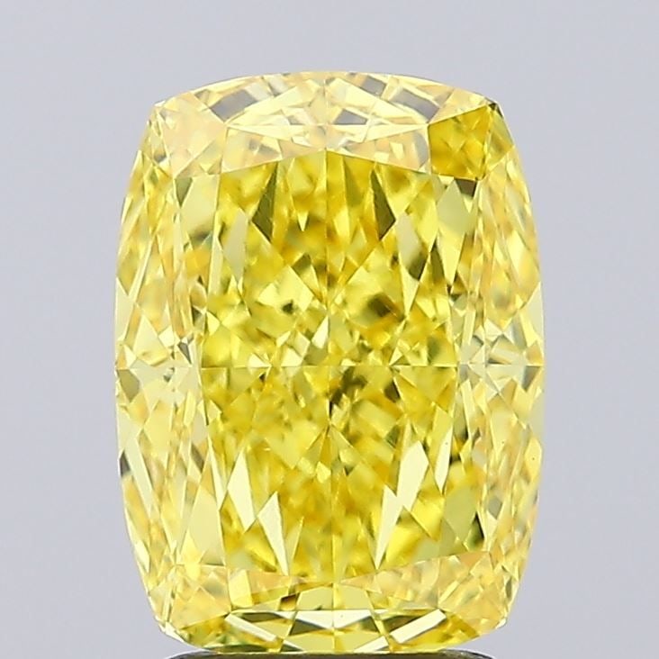 Loose Diamond - CUSHION MODIFIED 2.64ct Fancy Vivid Yellow VS1: Loose Diamond - CUSHION MODIFIED 2.64ct Fancy Vivid Yellow VS1 Source: This is a real non-mined Diamond that has been grown in a lab Shape: CUSHION MODIFIED Carats: 2.64 Color: Fancy Vivid Yellow Cert