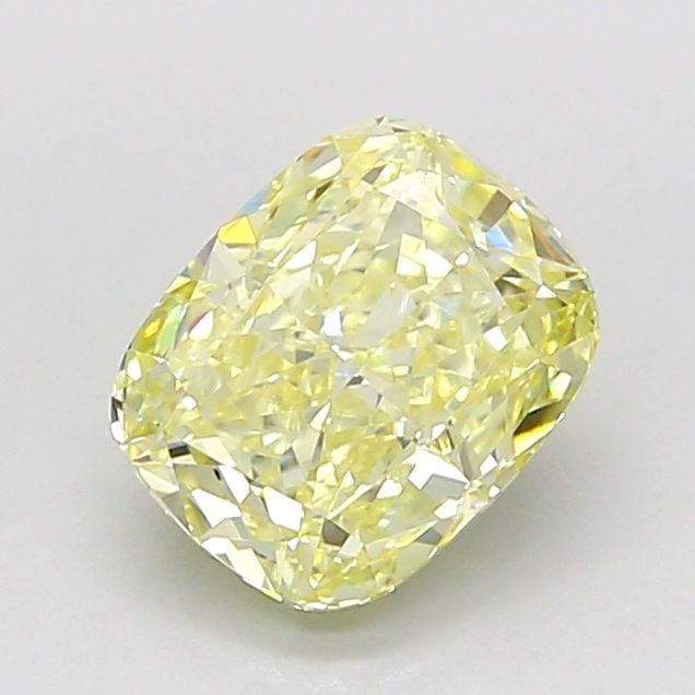 Loose Diamond - CUSHION MODIFIED 1.54ct Fancy Light Yellow VVS2: Loose Diamond - CUSHION MODIFIED 1.54ct Fancy Light Yellow VVS2 Source: This is a real non-mined Diamond that has been grown in a lab Shape: CUSHION MODIFIED Carats: 1.54 Color: Fancy Light Yellow Cer