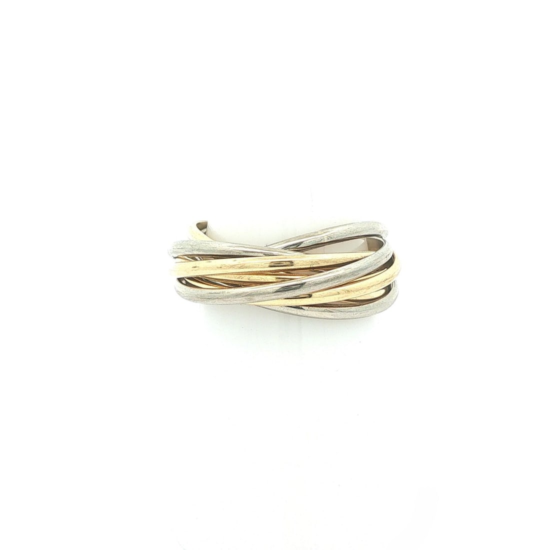 Unbranded 14k Yellow and White Gold 8 Band Rolling Ring Size 6.5: Unbranded 14k Yellow and White Gold 8 Band Rolling Ring Size 6.5 Solid 14k yellow and white gold rolling band ring with 8 plain multi bands. This women's ring has a classic unbranded design with no ma