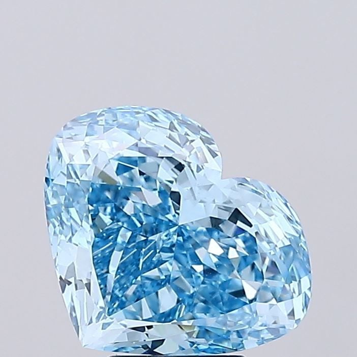Loose Diamond - HEART 5.11ct Fancy Vivid Blue VVS2: Loose Diamond - HEART 5.11ct Fancy Vivid Blue VVS2 Source: This is a real non-mined Diamond that has been grown in a lab Shape: HEART Carats: 5.11 Color: Fancy Vivid Blue Certification: IGI Video: