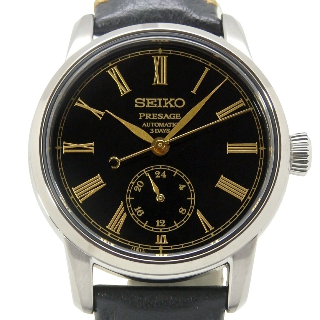 Seiko Presage Classic Series SART011 Men's Black Wristwatch: Seiko Presage Classic Series SART011 Men's Black Wristwatch This Seiko Presage Classic Series SART011 wristwatch is designed for men and features a sophisticated black design. Manufactured in Japan, t