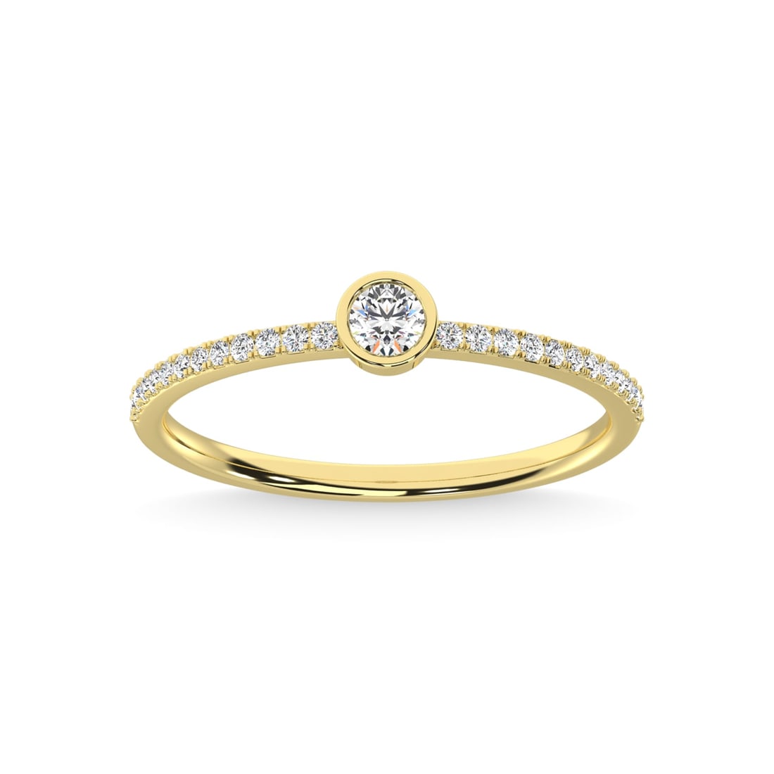 14K Yellow Gold Diamond 1/5 Ct.Tw. Stackable Band: 14K Yellow Gold Diamond 1/5 Ct.Tw. Stackable Band 14k Yellow Gold Stone Color: G-h Stone Clarity: I1 Each ring is presented in standard size 6.5. Complimentary resizing is available between sizes 510 