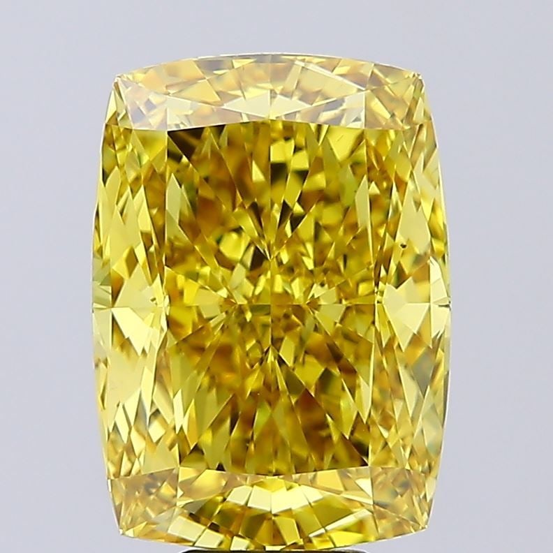 Loose Diamond - CUSHION BRILLIANT 9.91ct Fancy Vivid Yellow VS1: Loose Diamond - CUSHION BRILLIANT 9.91ct Fancy Vivid Yellow VS1 Source: This is a real non-mined Diamond that has been grown in a lab Shape: CUSHION BRILLIANT Carats: 9.91 Color: Fancy Vivid Yellow Ce