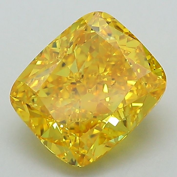 Loose Diamond - CUSHION MODIFIED 2.52ct Fancy Vivid Yellow VS1: Loose Diamond - CUSHION MODIFIED 2.52ct Fancy Vivid Yellow VS1 Source: This is a real non-mined Diamond that has been grown in a lab Shape: CUSHION MODIFIED Carats: 2.52 Color: Fancy Vivid Yellow Cert