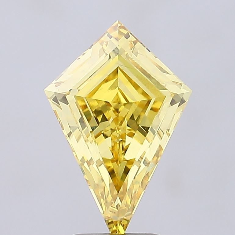 Loose Diamond - KITE 3.54ct Fancy Vivid Yellow VVS2: Loose Diamond - KITE 3.54ct Fancy Vivid Yellow VVS2 Source: This is a real non-mined Diamond that has been grown in a lab Shape: KITE Carats: 3.54 Color: Fancy Vivid Yellow Certification: IGI Video:
