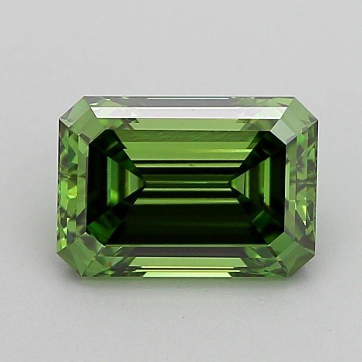 Loose Diamond - EMERALD 1.48ct Fancy Vivid Green VVS2: Loose Diamond - EMERALD 1.48ct Fancy Vivid Green VVS2 Source: This is a real non-mined Diamond that has been grown in a lab Shape: EMERALD Carats: 1.48 Color: Fancy Vivid Green Certification: IGI Vide