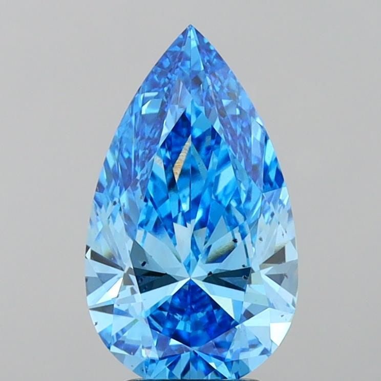 Loose Diamond - PEAR 3.51ct Fancy Vivid Blue SI1: Loose Diamond - PEAR 3.51ct Fancy Vivid Blue SI1 Source: This is a real non-mined Diamond that has been grown in a lab Shape: PEAR Carats: 3.51 Color: Fancy Vivid Blue Certification: IGI Video: