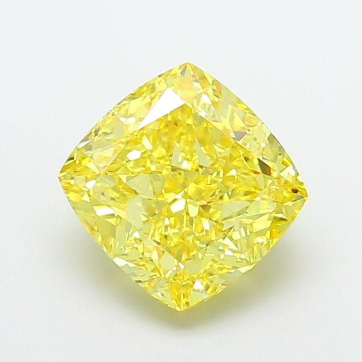 Loose Diamond - CUSHION MODIFIED 5.04ct Fancy Vivid Yellow VS2: Loose Diamond - CUSHION MODIFIED 5.04ct Fancy Vivid Yellow VS2 Source: This is a real non-mined Diamond that has been grown in a lab Shape: CUSHION MODIFIED Carats: 5.04 Color: Fancy Vivid Yellow Cert