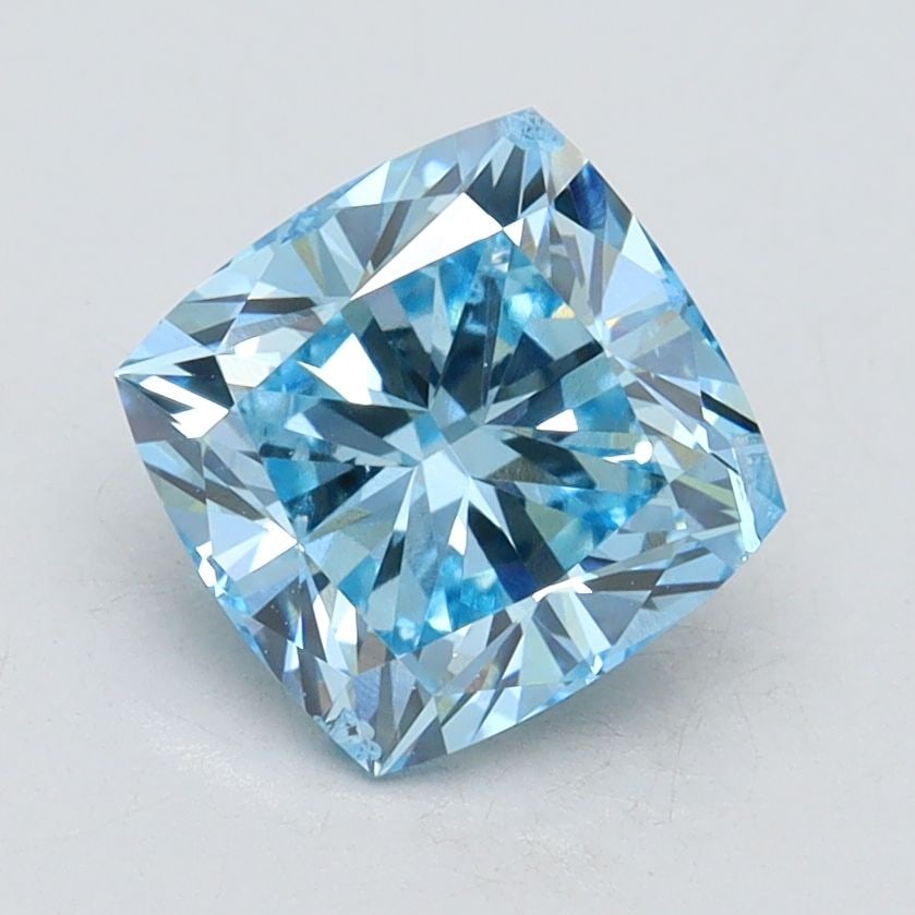 Loose Diamond - CUSHION BRILLIANT 1.72ct Fancy Vivid Blue SI2: Loose Diamond - CUSHION BRILLIANT 1.72ct Fancy Vivid Blue SI2 Source: This is a real non-mined Diamond that has been grown in a lab Shape: CUSHION BRILLIANT Carats: 1.72 Color: Fancy Vivid Blue Certif