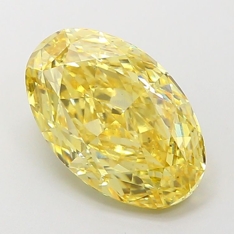 Loose Diamond - OVAL 4.14ct Fancy Vivid Yellow VS2: Loose Diamond - OVAL 4.14ct Fancy Vivid Yellow VS2 Source: This is a real non-mined Diamond that has been grown in a lab Shape: OVAL Carats: 4.14 Color: Fancy Vivid Yellow Certification: IGI Video: