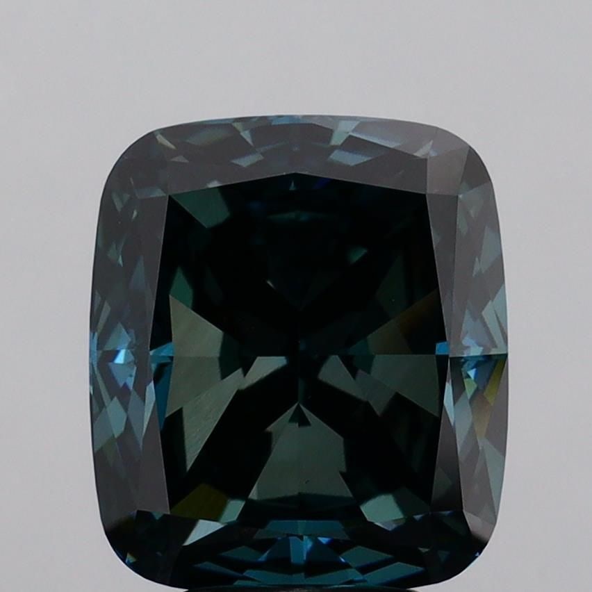 Loose Diamond - CUSHION MODIFIED 5.34ct Fancy Deep Greenish Blue VS1: Loose Diamond - CUSHION MODIFIED 5.34ct Fancy Deep Greenish Blue VS1 Source: This is a real non-mined Diamond that has been grown in a lab Shape: CUSHION MODIFIED Carats: 5.34 Color: Fancy Deep Greeni