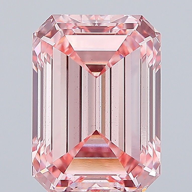 Loose Diamond - EMERALD 4.1ct Fancy Intense Pink VS2: Loose Diamond - EMERALD 4.1ct Fancy Intense Pink VS2 Source: This is a real non-mined Diamond that has been grown in a lab Shape: EMERALD Carats: 4.1 Color: Fancy Intense Pink Certification: IGI Video