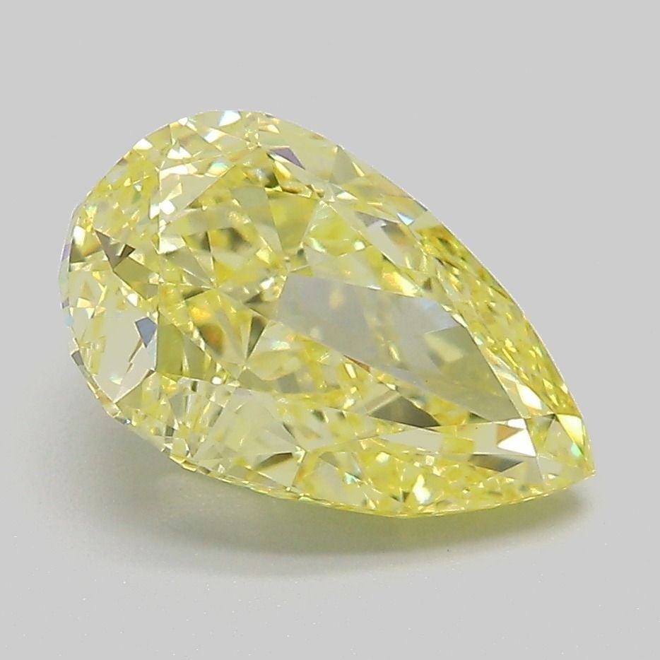 Loose Diamond - PEAR 3.08ct Fancy Intense Yellow VVS2: Loose Diamond - PEAR 3.08ct Fancy Intense Yellow VVS2 Source: This is a real non-mined Diamond that has been grown in a lab Shape: PEAR Carats: 3.08 Color: Fancy Intense Yellow Certification: IGI