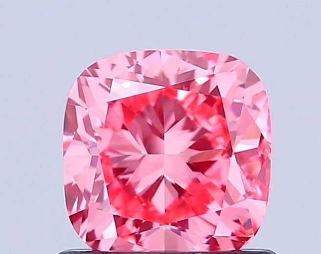 Loose Diamond - CUSHION MODIFIED 1.01ct Fancy Vivid Pink VS1: Loose Diamond - CUSHION MODIFIED 1.01ct Fancy Vivid Pink VS1 Source: This is a real non-mined Diamond that has been grown in a lab Shape: CUSHION MODIFIED Carats: 1.01 Color: Fancy Vivid Pink Certific