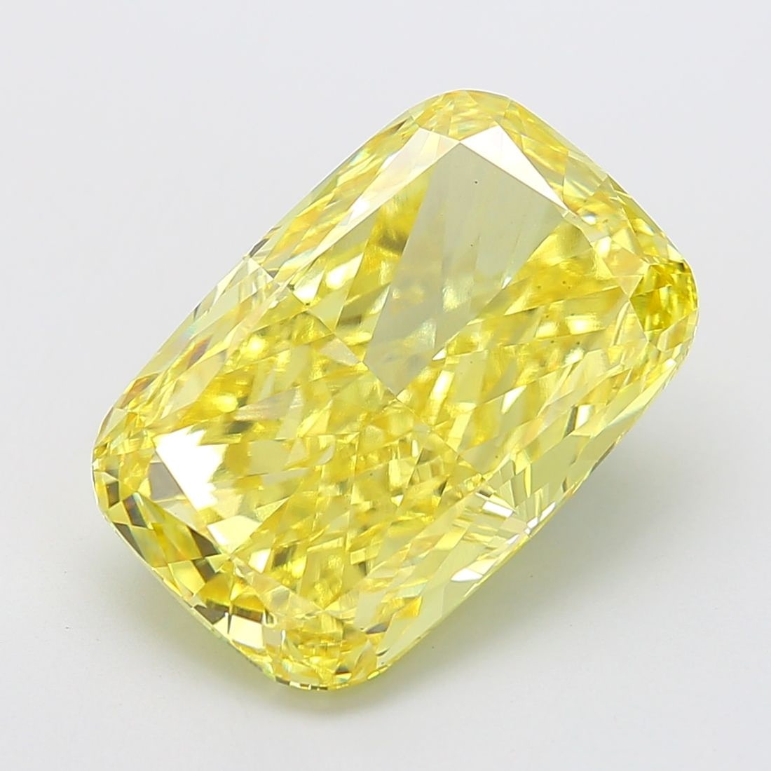 Loose Diamond - CUSHION MODIFIED 15.1ct Fancy Vivid Yellow VS1: Loose Diamond - CUSHION MODIFIED 15.1ct Fancy Vivid Yellow VS1 Source: This is a real non-mined Diamond that has been grown in a lab Shape: CUSHION MODIFIED Carats: 15.1 Color: Fancy Vivid Yellow Cert
