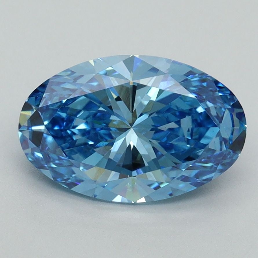 Loose Diamond - OVAL 2.05ct Fancy Vivid Blue VVS2: Loose Diamond - OVAL 2.05ct Fancy Vivid Blue VVS2 Source: This is a real non-mined Diamond that has been grown in a lab Shape: OVAL Carats: 2.05 Color: Fancy Vivid Blue Certification: IGI Video: